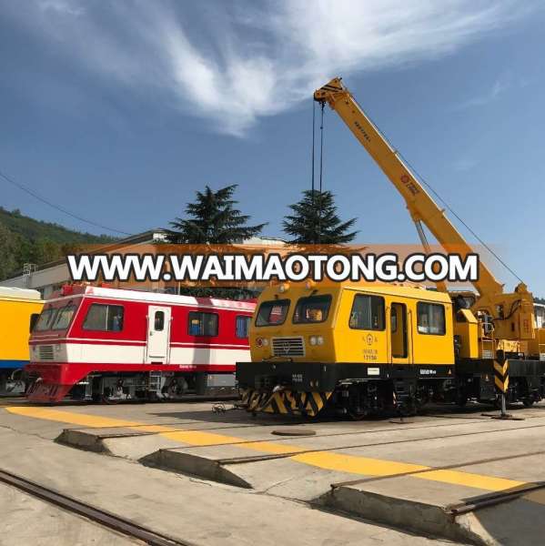 The locomotive Rail cars Rail crane Working truck crane